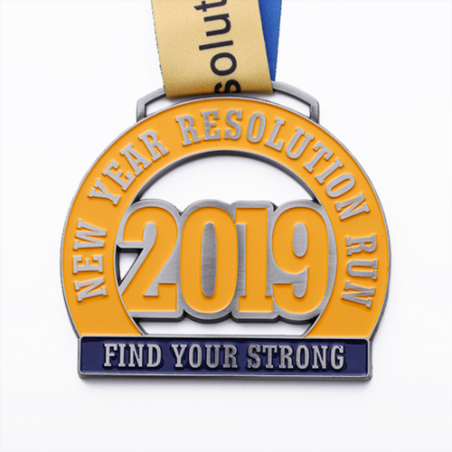 High quality custom new year resolution run medal