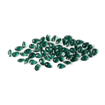 Hot selling gemstones cut Pear green glass gemstones