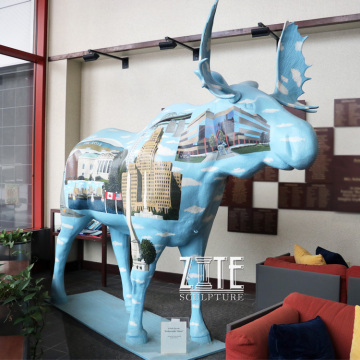 Garden outdoor decoration fiberglass deer resin moose statue