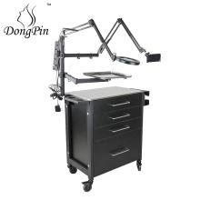 Mobile Tattoo Workstation Cart with Cabinet and Wheels