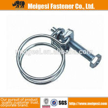 Double-wire Hose Clamp, Easy to be Fixed, 1.5/1.8/2.2/2.5mm Wire Diameter, China manufacturer high quality good price cheaper