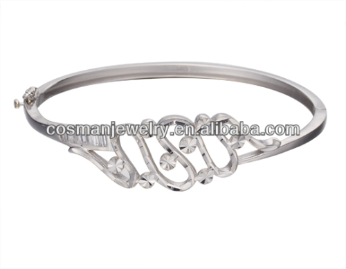 CZ stone silver bangles