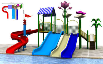 Commercial Kids Frp Amusement Park Pool Water Slides