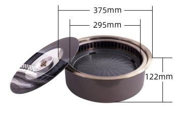 Commercial round smokeless barbecue