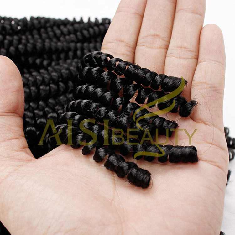 Aisi Beauty Wholesale Cheap Vendor Hotselling 8 Inch Kinky Curly Spring Twist Synthetic Crochet Braiding Hair Extensions
