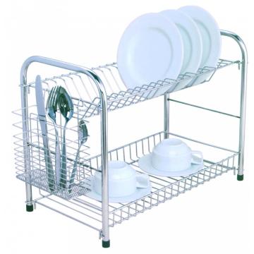 detachable 2 tier stainless steel dish rack