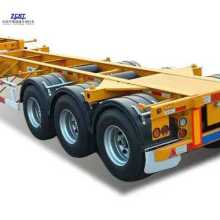 3 Axle 20ft Gooseneck Container Chassis Flatbed Trailer - 40 Ton Capacity