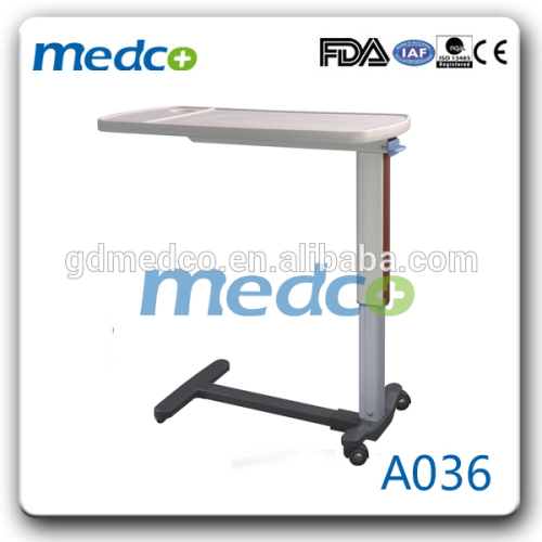 Suitable for Patient ABS adjustable over bed table/hospital folding moveable overbed table A036