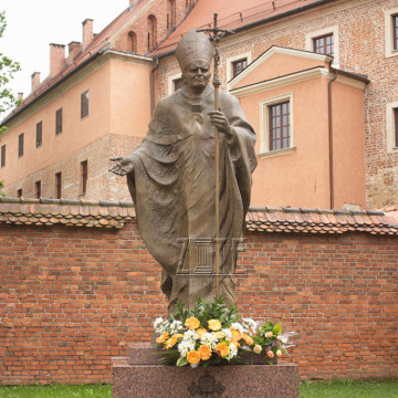 Garden brass bronze craft figure statue metal pope sculpture