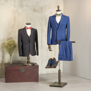 Half body fiberglass male mannequin formal dress suit display mannequin men fabric mannequin with wooden arms shoes pan