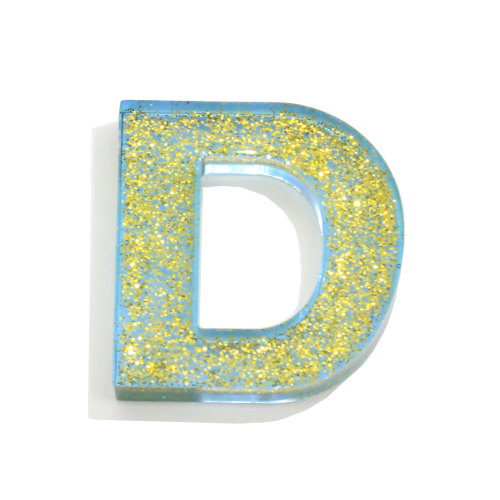 Fabrik Neu Ankunft Harz Flache Alphabet Buchstaben Perlen Charms Kawaii Gold Glitter Gefüllte Buchstaben Alphabet Perlen Schmuckherstellung DIY