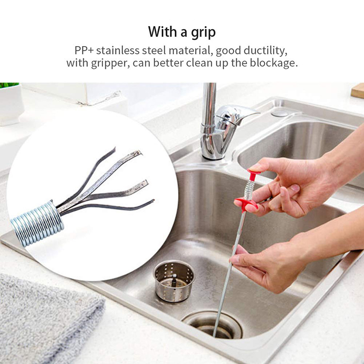 Top Seller 2020 Amazon Personalized Design New Product Cleaning Dredge Remover Hair Sewer Filter Tool Spring Drain Snake Cleaner