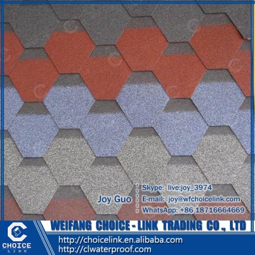 colorful fiberglass reinforced asphalt shingle roof tile