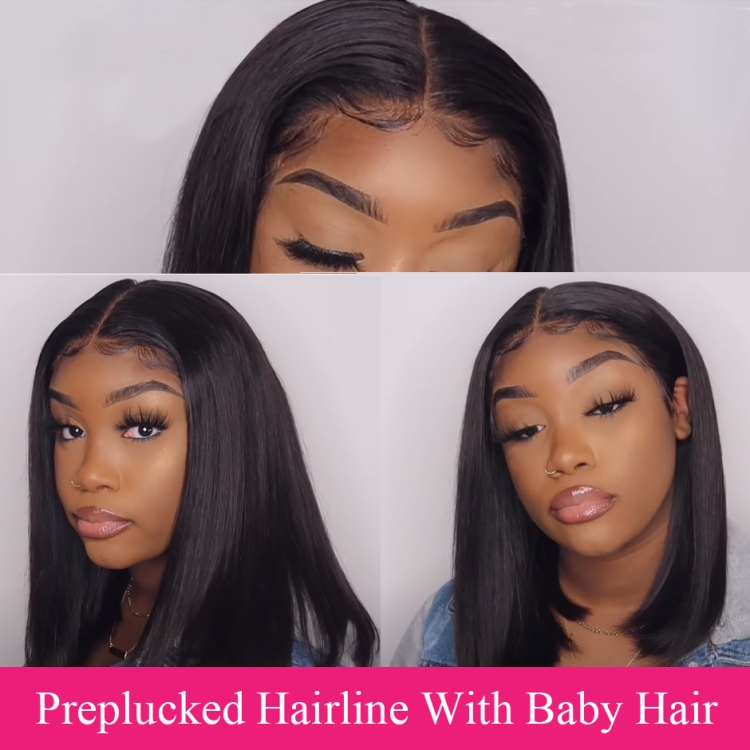 13*4 4*4 13*1 T lace bob wig silky Virgin Cuticle Aligned Brazilian natural color Human Hair wig wholesale price for black woman