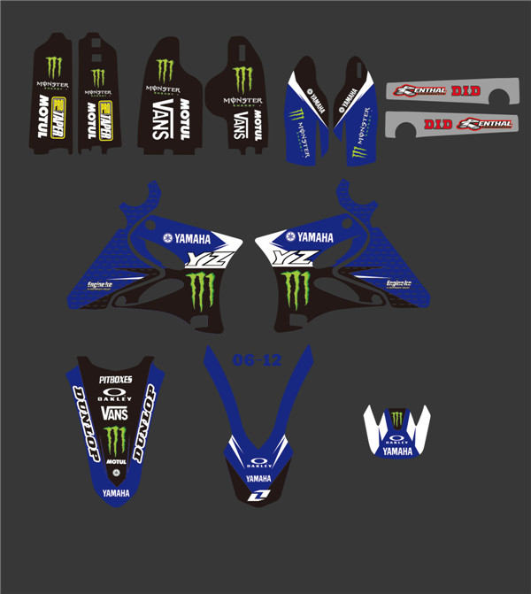 New Style TEAM GRAPHICS&BACKGROUNDS DECALS STICKERS Kits for YAMAHA YZ125 YZ250