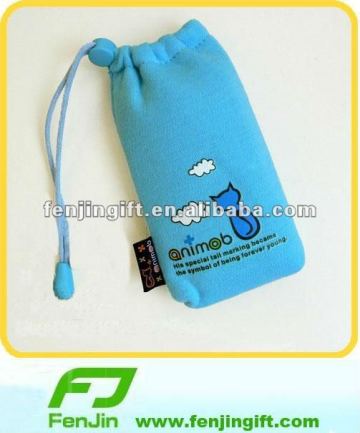 draw cord closure cellphone pouch,drawstring mobile bag