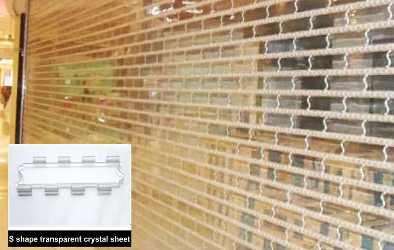 Handelsmotorisierte Polycarbonat Transparent Roller Shutter -Verschlusstür Fashion Clear Innentür