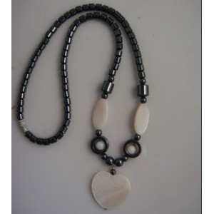 Collier de coquille de perle d&#39;hématite