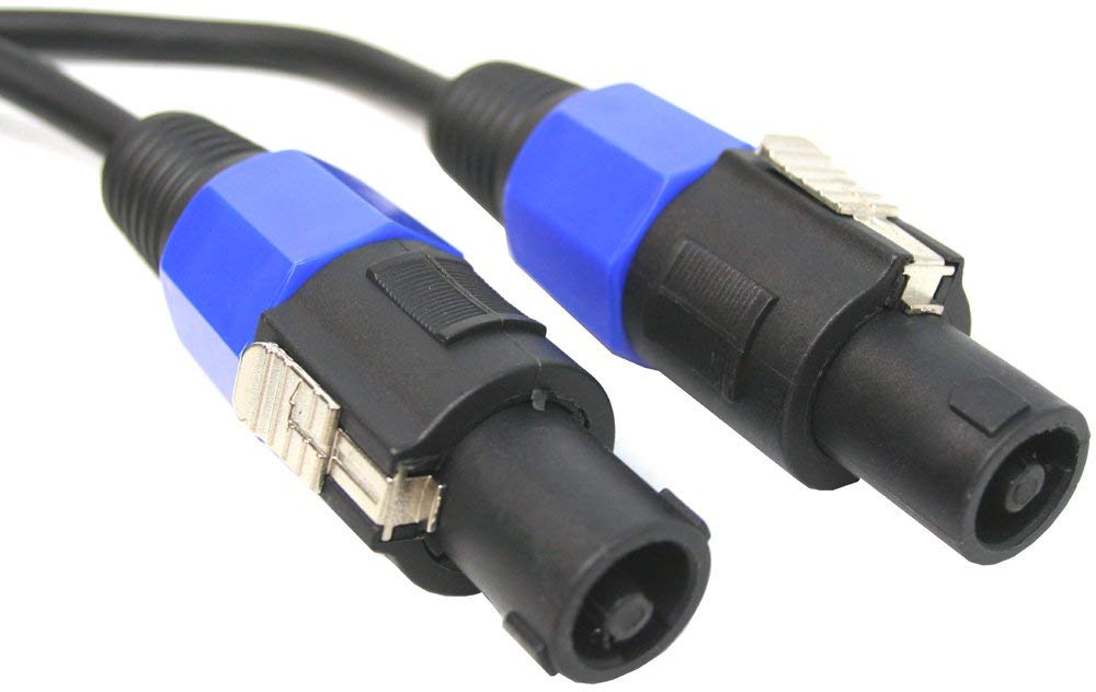 25 Foot Speakon to Right Angle Speakon PA/DJ Speaker Cable - 2 Conductor - 12 Gauge Connecting Speakon Cables and Pro Audio Gear