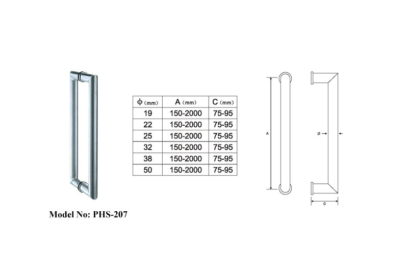 Round Tube Door Pull Handles-b