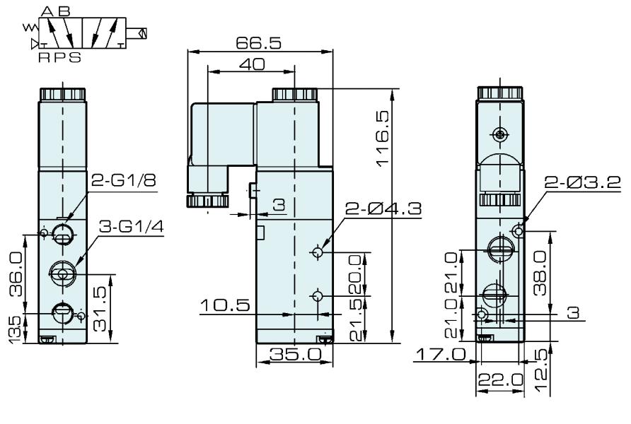 G1/4'' 4V210-08 AirTAC Type Air Solenoid Valve