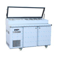 Commercial prep table with GN pans