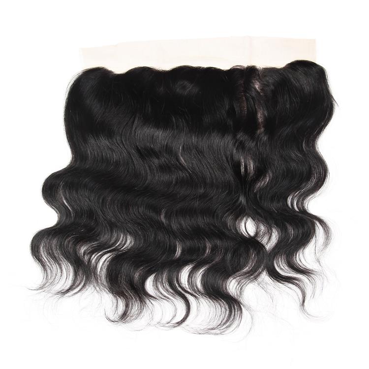 Wholesale price natural color body wave virgin brazilian hair 13x4 lace closure frontal closure body wave lace closure