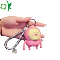 Silicone Keychain Fart đào 3D Keyring Silicone phụ kiện