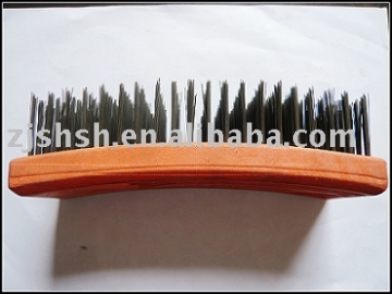 orange plastic block handle brush