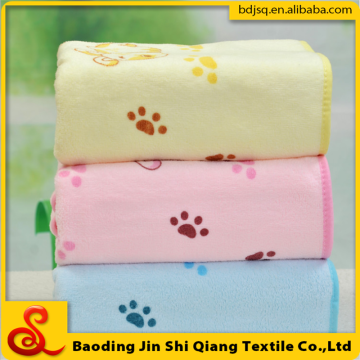 package edge printed dog footprints microfiber soft towel