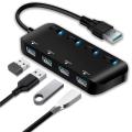 USB3.0 Multi Hub With LED Switch