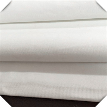 White Poly Cotton Blend Twill Weave Fabric