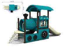 Primary School Timber Wooden Train Playground Entertainment Equipment