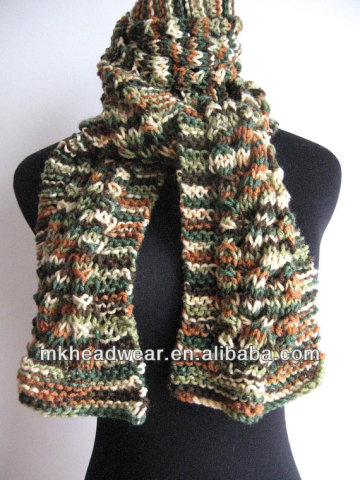 Multicolor yarn jacqaurd knitting pattern winter scarf