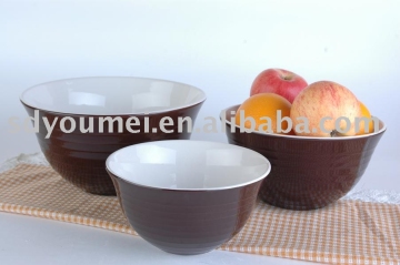 3-pc set stoneware soup bowl