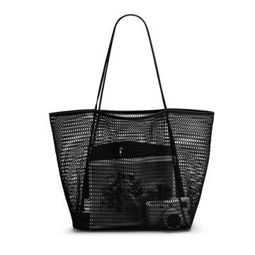 2024 Stylish Mesh Beach Bag with Large Capacity: Perfect for Women's Vacations, Swimming, Gym & Groceries