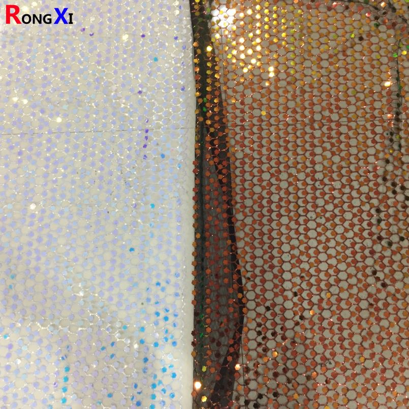 RXF0918 New Design fancy Sequin Fabric Gold