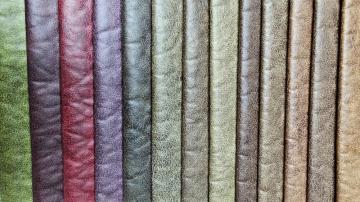 Polyester Upholstery Bronzed Leather Look Sofa Fabric