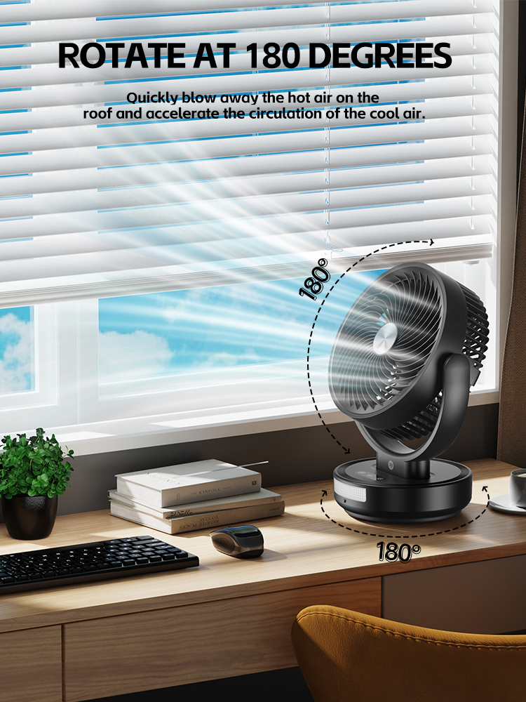 33-7643-5.5 Inch Rechargeable Table Fan with LED Light and Remote Control 33-7643-5.5 Inch Rechargeable Table Fan with LED Light and Remote Control
