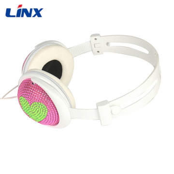 Linx promotion cute heart Diamond headphone for mp3