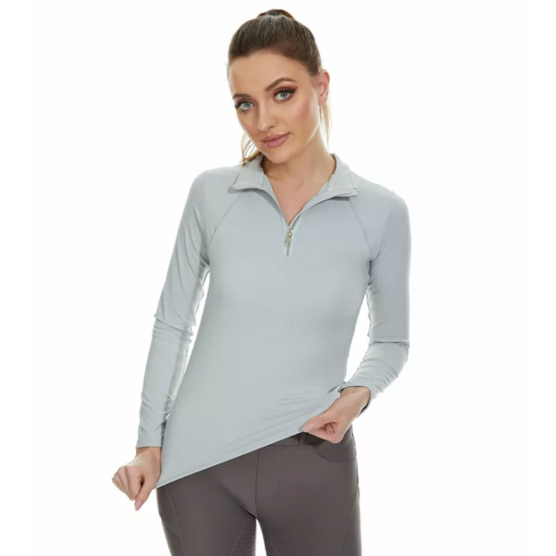 Ladies Premium gri manch long Equestrian tèt