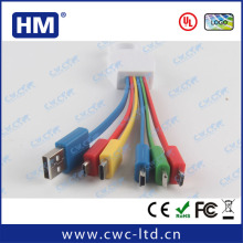 china factory UL approved climbing hook 6 in 1 mobile phone charging cables camera charging cables type C charger cables