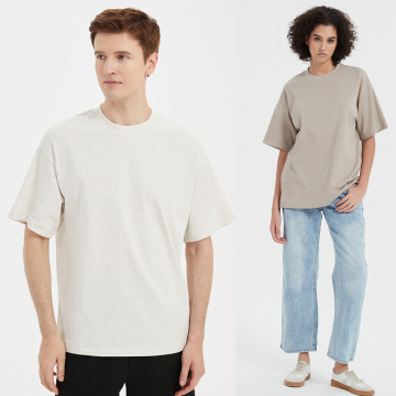 Cotton Solid Small Neck Oversized T-Shirts - 260Grams 100% Cotton