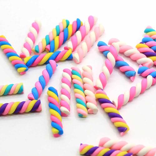 Barra de Chocolate de Color de arcilla polimérica de caramelo de palo de caramelo de algodón de simulación colorida para decoración de niños