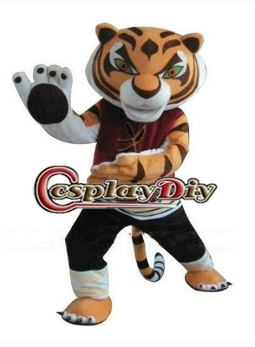 Funny mascot costume of Master Tigress from classic cartoon Kungfu Panda