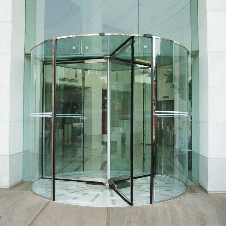 3/4 wings Crystal Automatic/Manual Revolving Door for office building