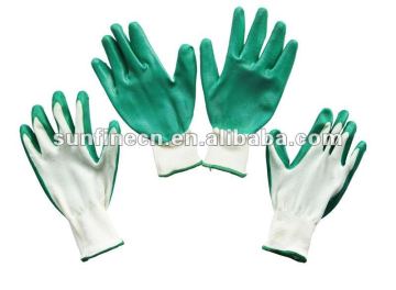 nylon green nitrile glove nitrile coated glove