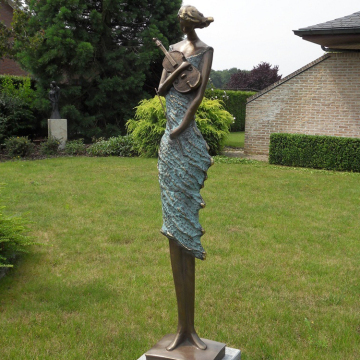 bronze casting foundry metal craft violin bronze sculpture for garden