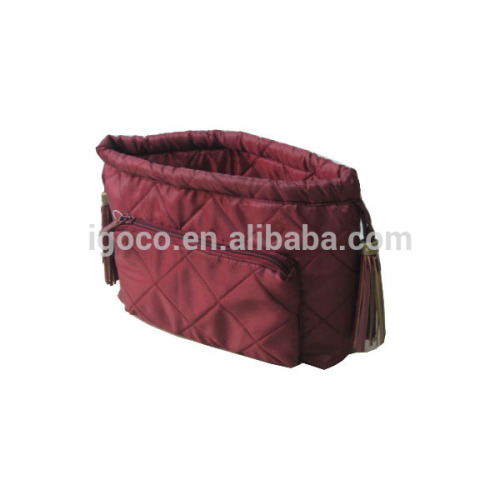 Red polyester cosmetic bags with elastic rope closed 2016