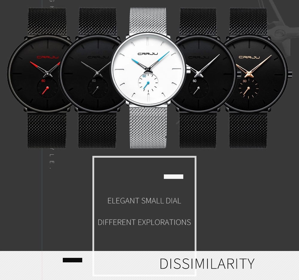 CRRJU 2150 Ανδρικό ρολόι χαλαζία μάρκας πολυτελείας Μαύρο μινιμαλιστικό από ανοξείδωτο ατσάλι Ανδρικό αναλογικό ρολόι αδιάβροχο Ανδρικά ρολόγια καρπού ψηφιακό